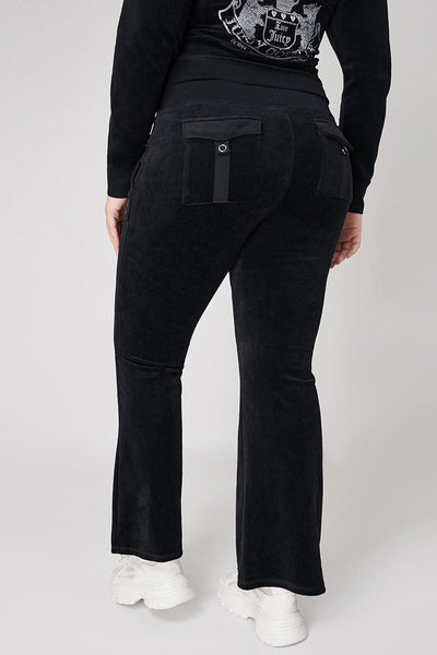 Plus-Size Hollywood Scottie Snap Pocket Cotton Velour Track Pants
