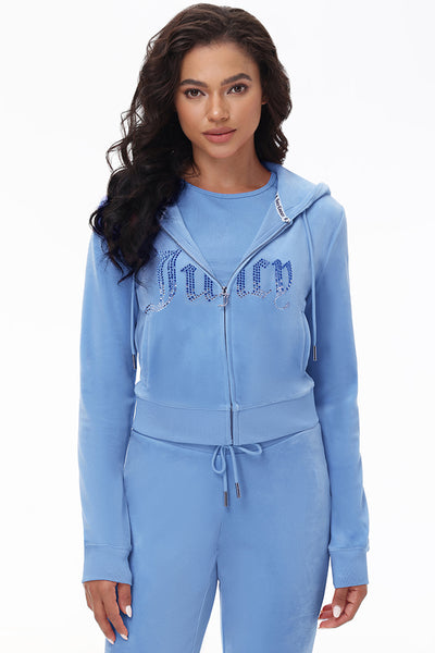Front Ombre Big Bling Velour Hoodie - Juicy Couture