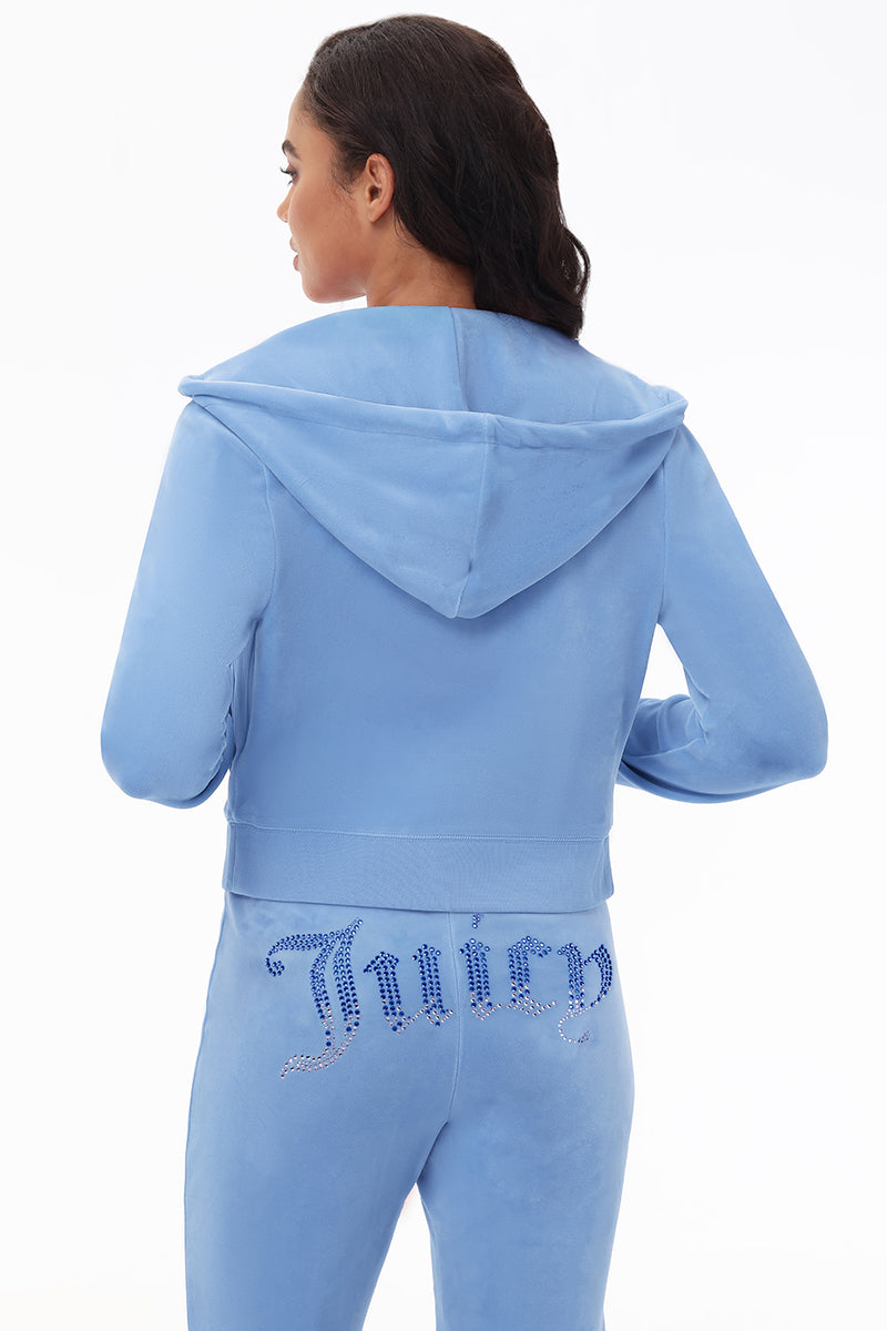 Front Ombre Big Bling Velour Hoodie