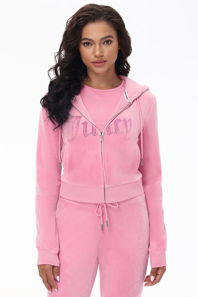 Front Ombre Big Bling Velour Hoodie - Juicy Couture