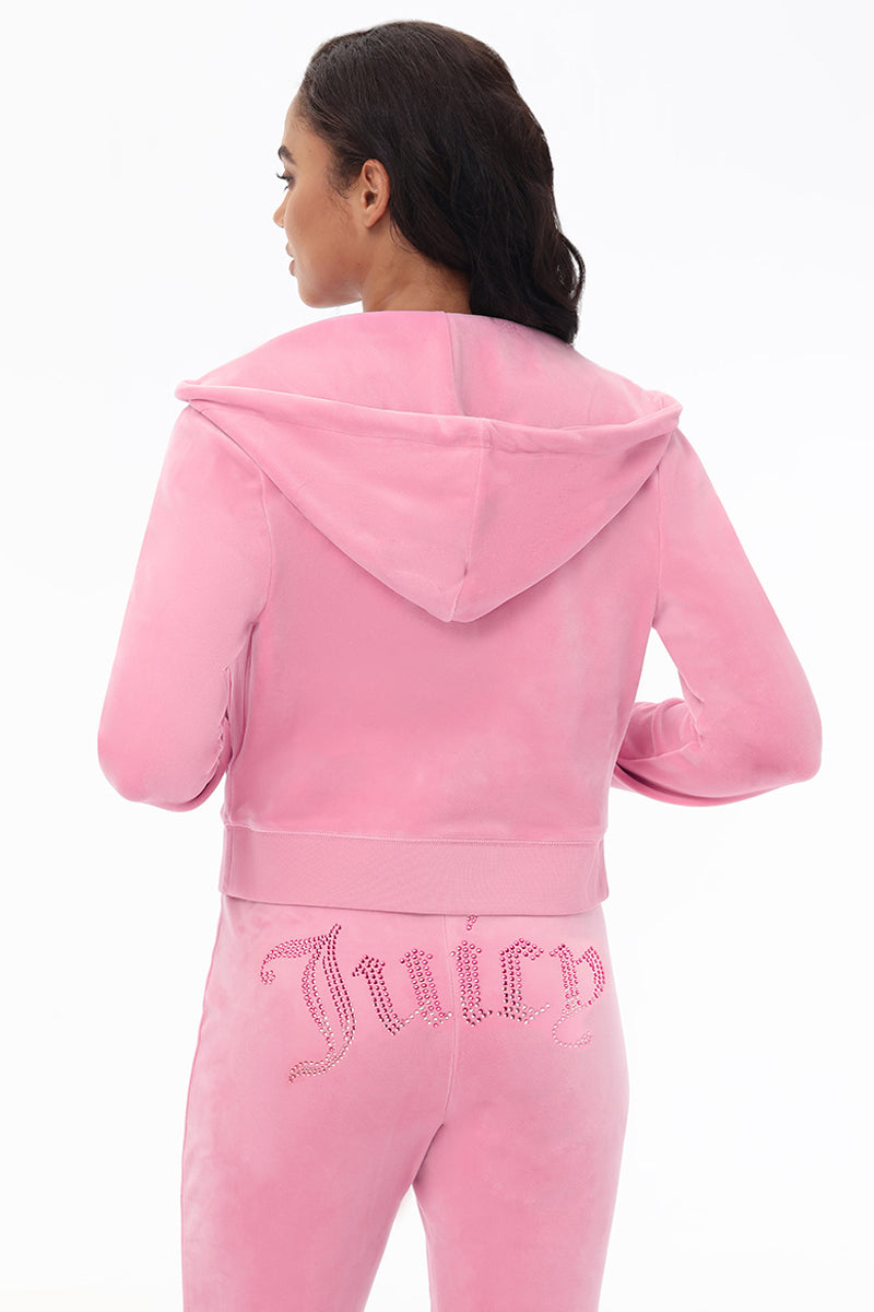 Front Ombre Big Bling Velour Hoodie