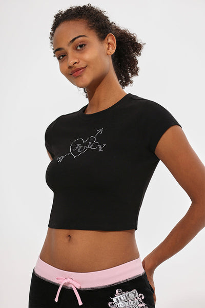 Heart & Arrow Baby Tee - Liquorice - Juicy Couture