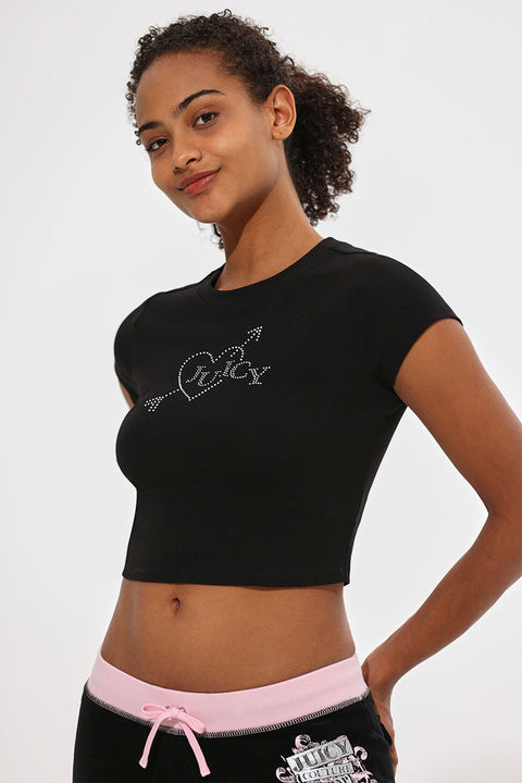 Heart & Arrow Baby Tee - Liquorice - Juicy Couture