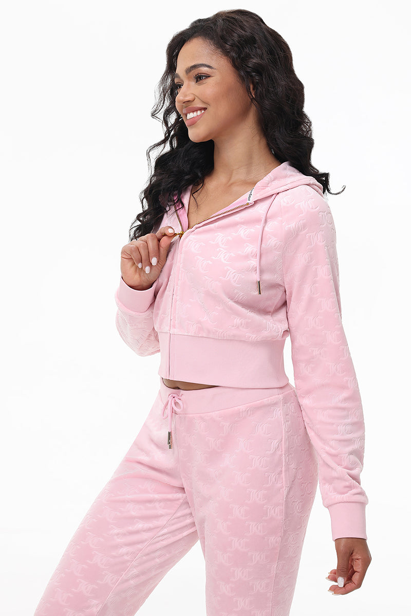 Embossed Velour Corset Hoodie - Juicy Couture