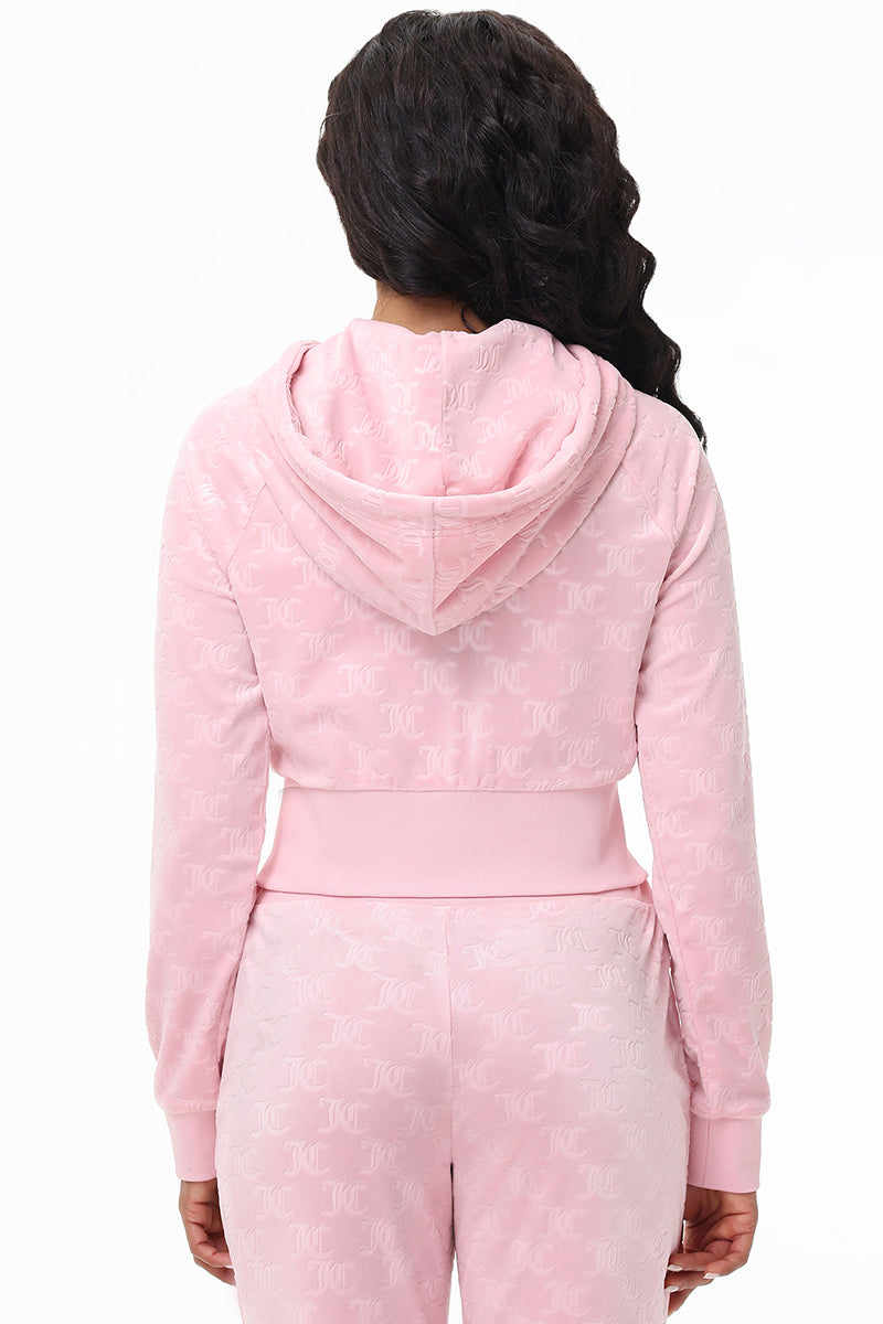 Embossed Velour Corset Hoodie - Juicy Couture