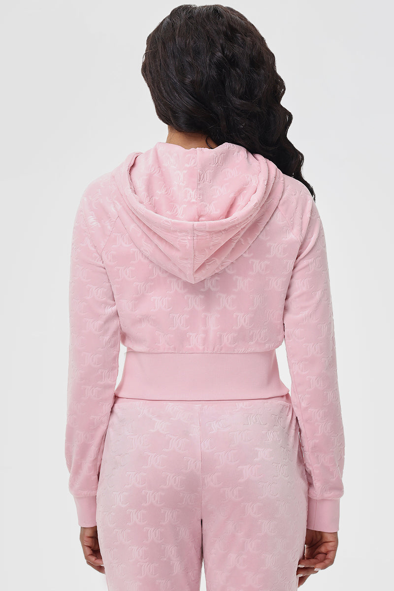 Embossed Velour Corset Hoodie