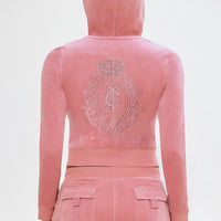 Crown Heritage Cotton Velour Hoodie - Juicy Couture