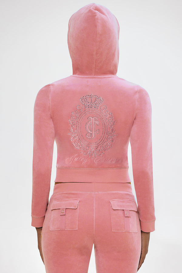 Crown Heritage Cotton Velour Hoodie - Juicy Couture