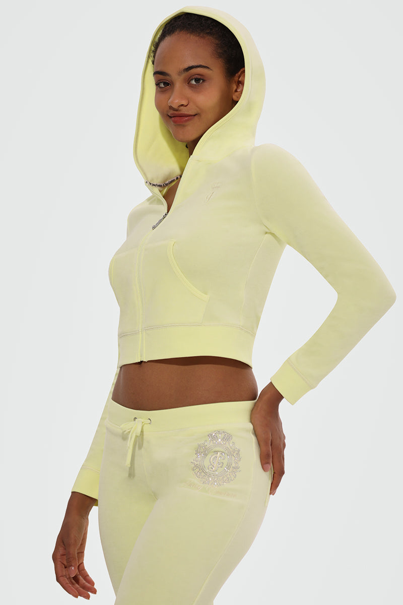 Crown Heritage Cotton Velour Hoodie - Juicy Couture