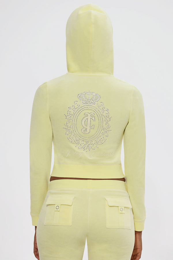 Crown Heritage Cotton Velour Hoodie - Juicy Couture