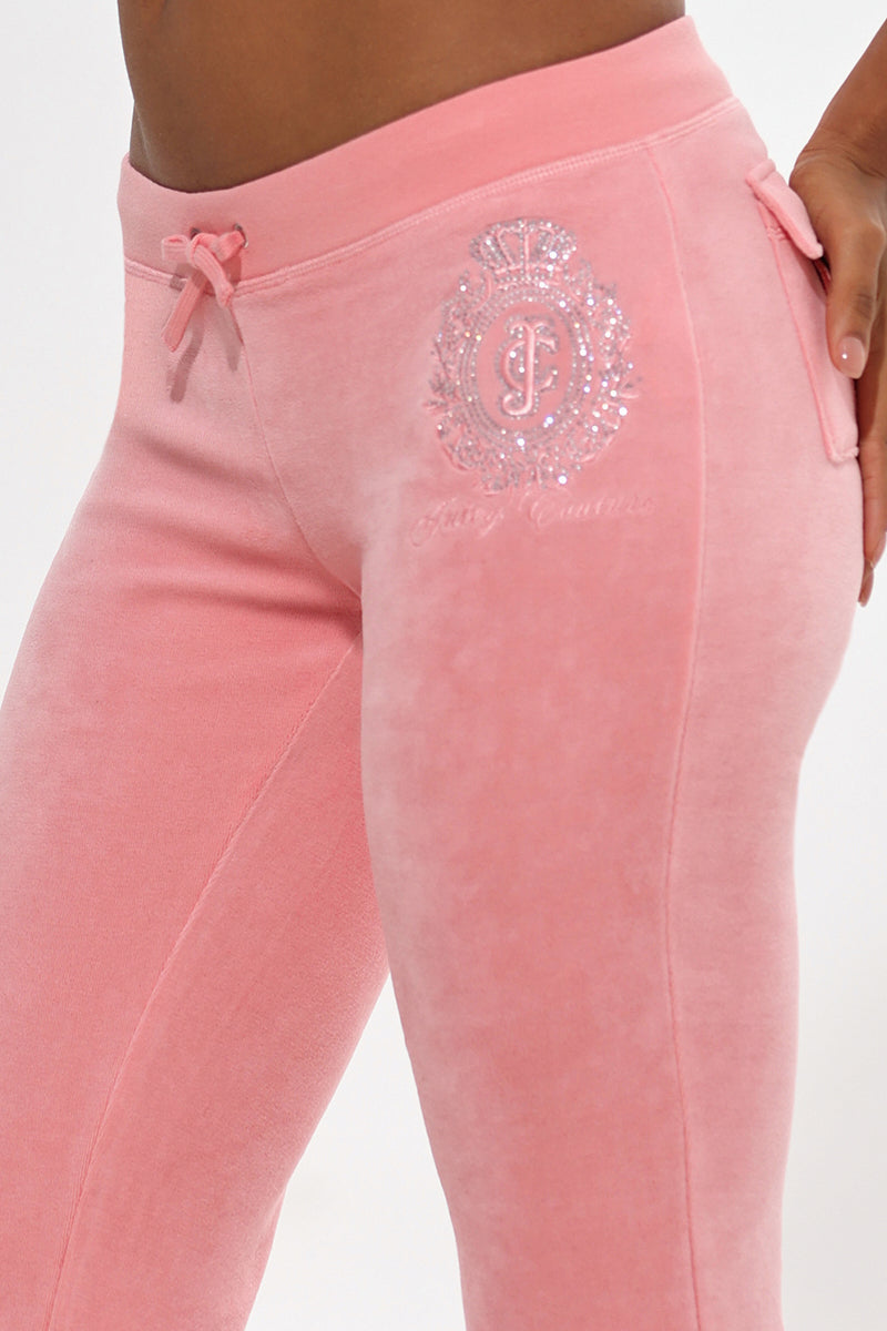 Crown Heritage Cotton Velour Pants - Juicy Couture