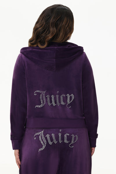 Plus-Size OG Big Bling Velour Hoodie - Juicy Couture