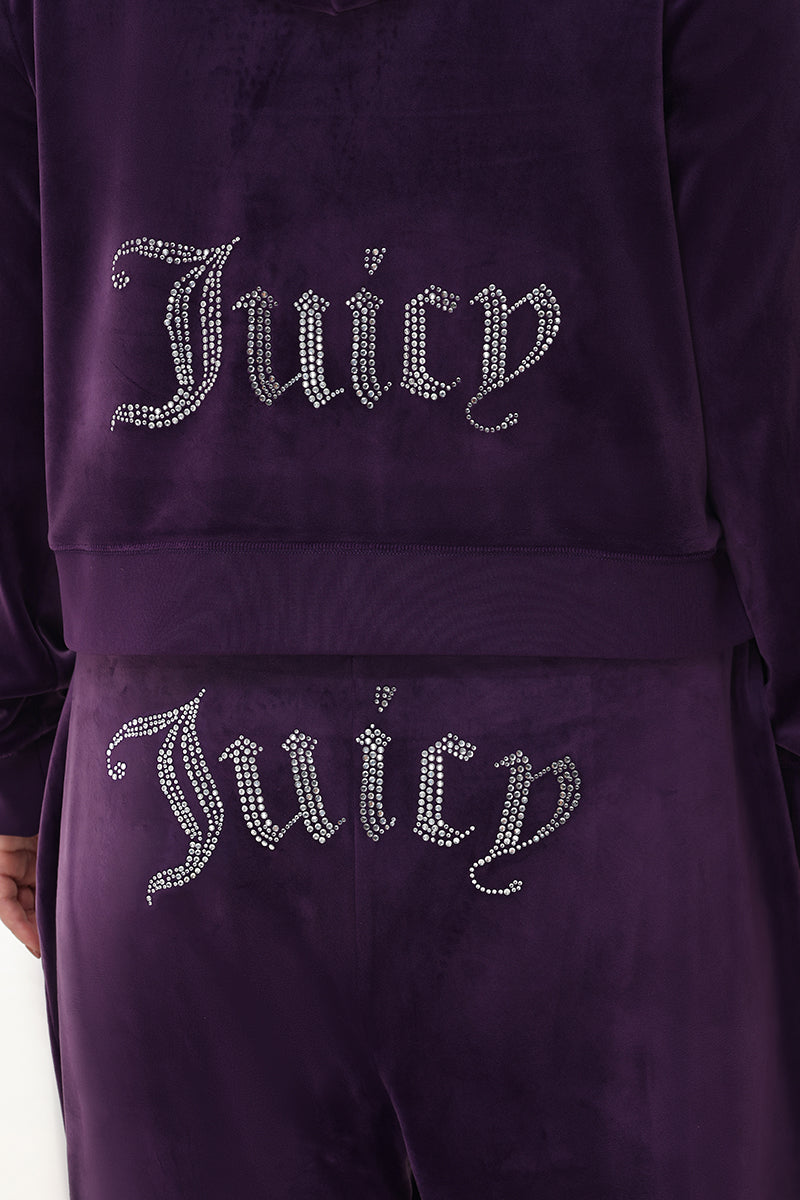 Plus-Size OG Big Bling Velour Hoodie - Juicy Couture