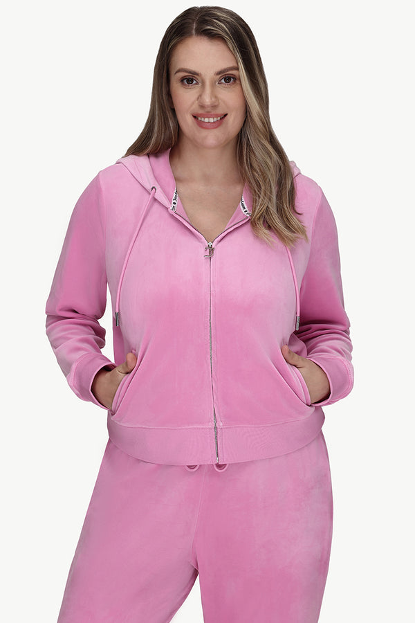 Plus-Size OG Big Bling Velour Hoodie - Juicy Couture