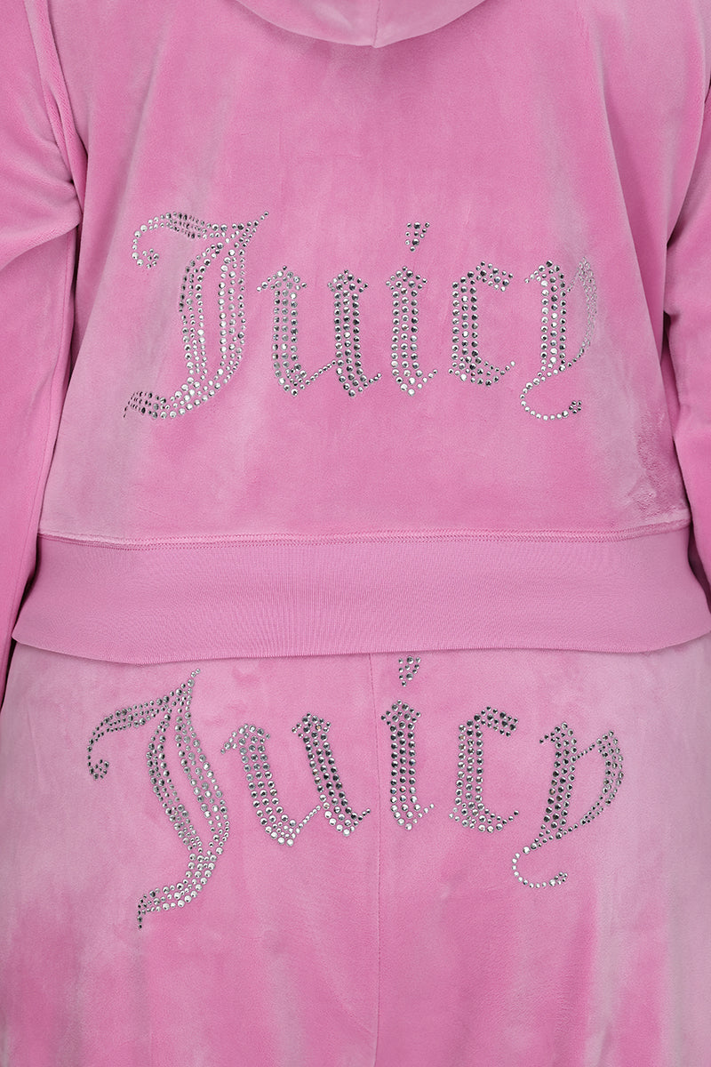 Plus-Size OG Big Bling Velour Hoodie - Juicy Couture