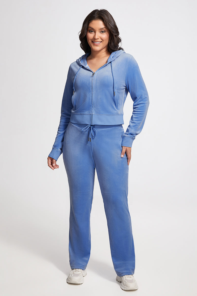 Plus-Size OG Big Bling Velour Hoodie - Granada Sky - Vince Camuto