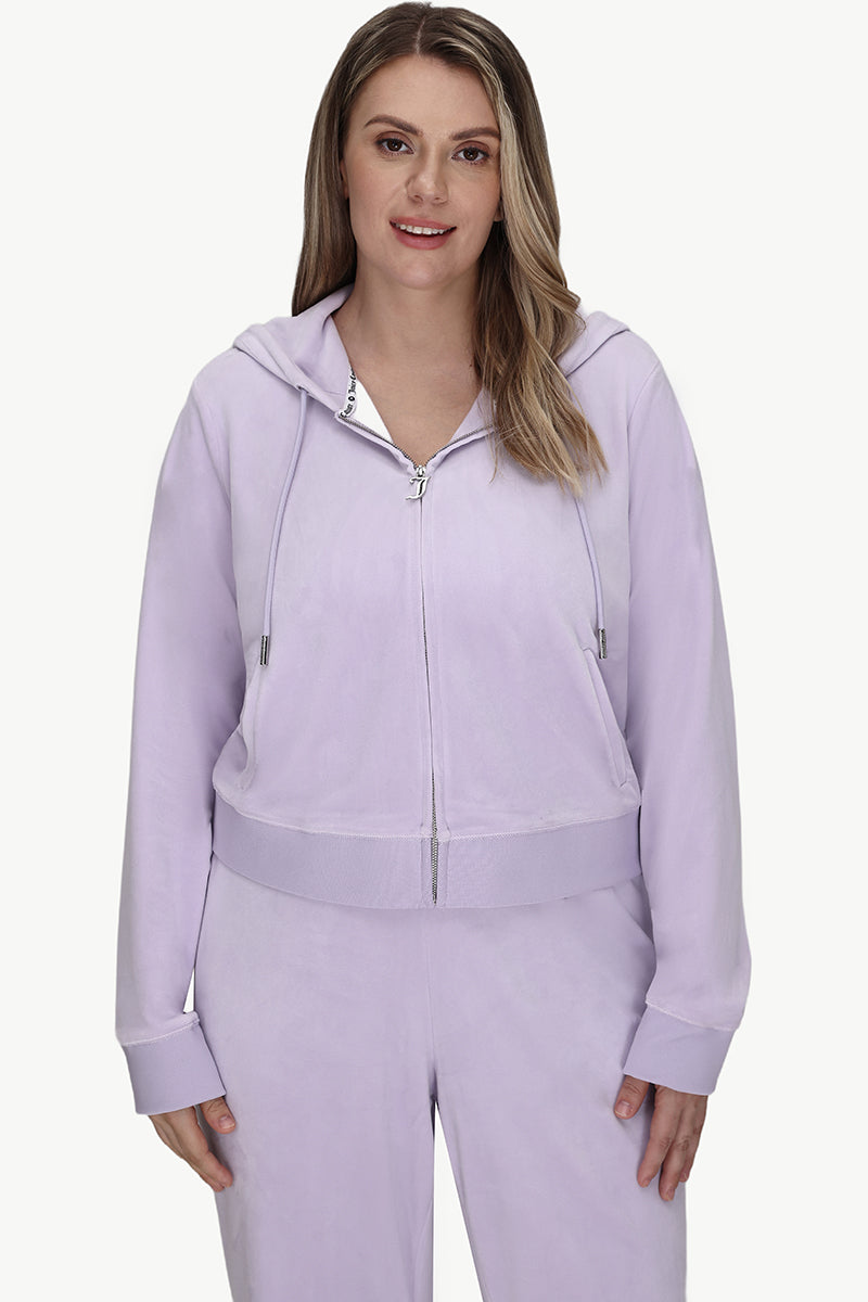 Plus-Size OG Big Bling Velour Hoodie - Juicy Couture