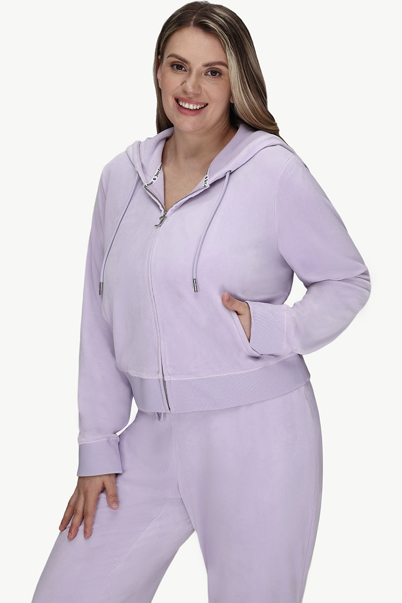 Plus-Size OG Big Bling Velour Hoodie - Juicy Couture