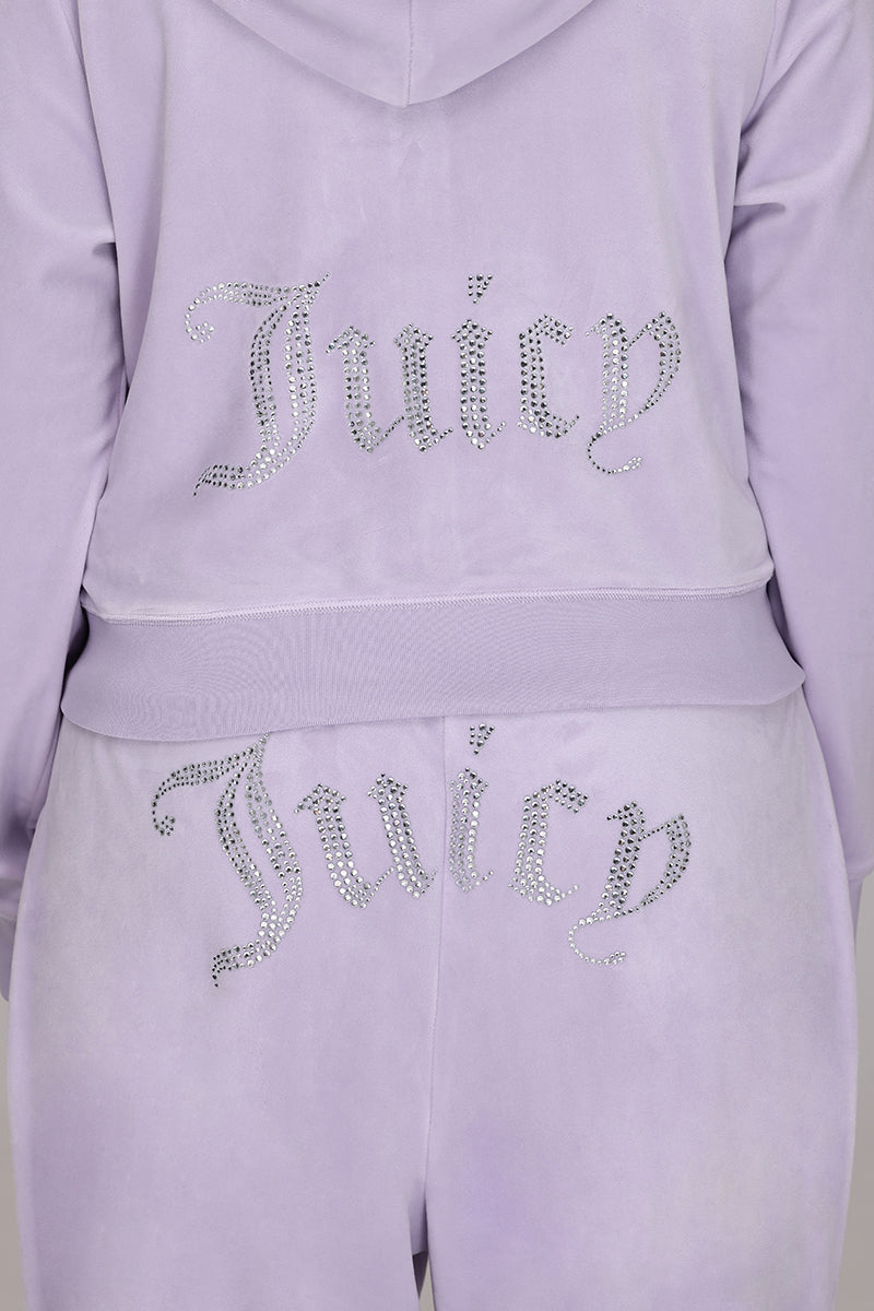 Plus-Size OG Big Bling Velour Hoodie - Juicy Couture