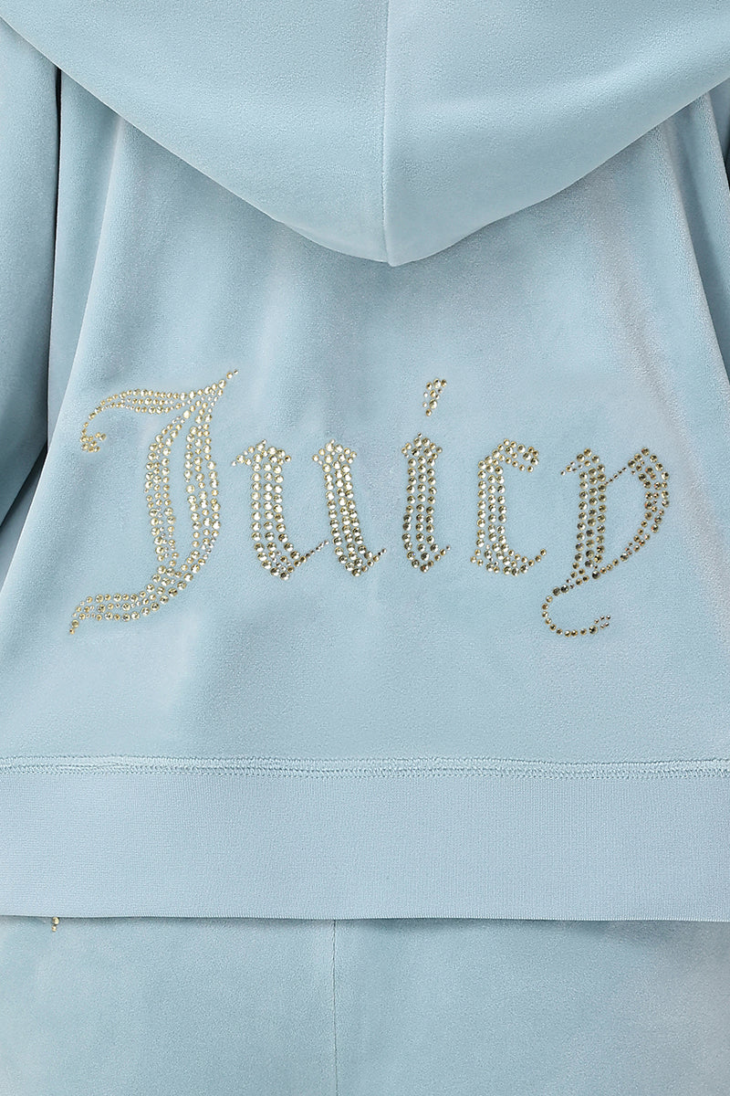 Plus-Size OG Big Bling Velour Hoodie - Juicy Couture