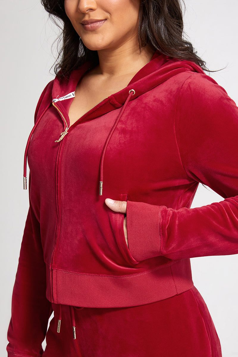 Plus-Size OG Big Bling Velour Hoodie - Red Carpet - Vince Camuto