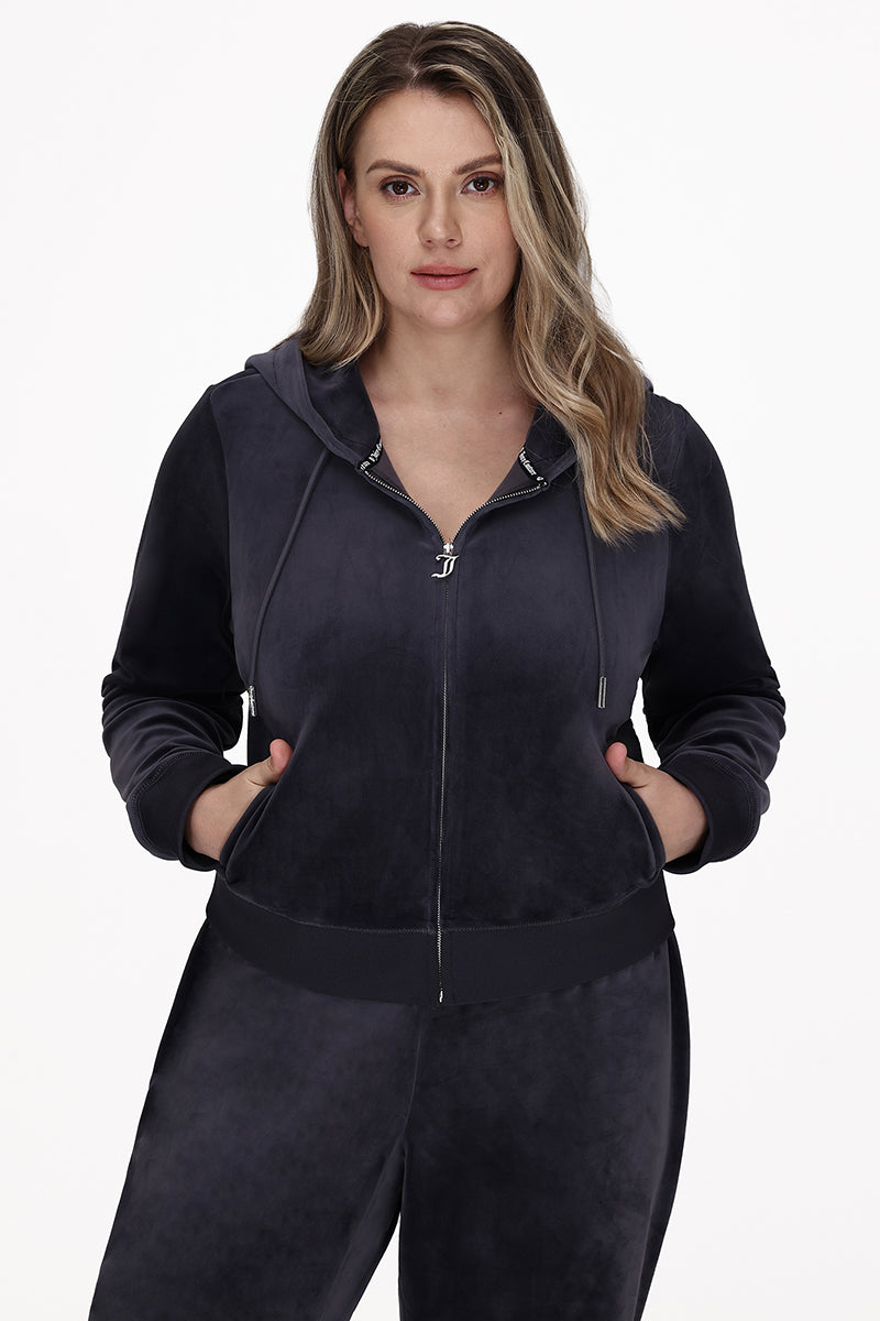 Plus-Size OG Big Bling Velour Hoodie - Juicy Couture