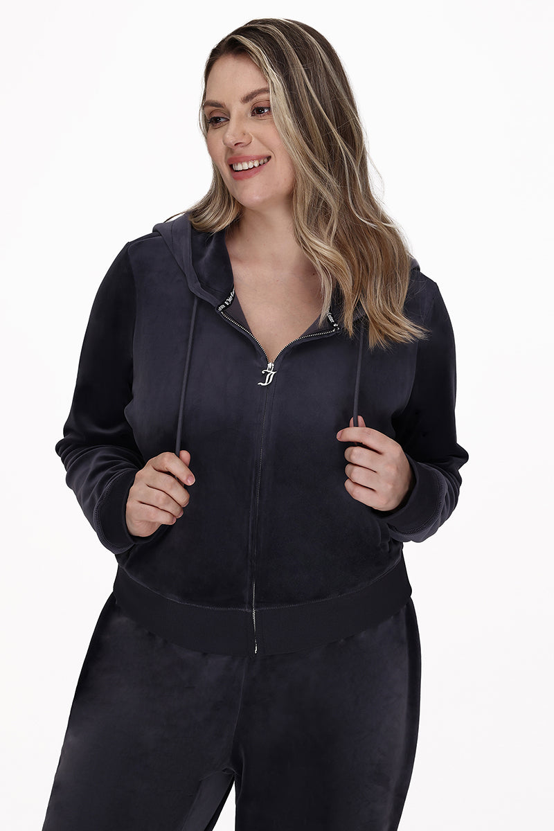 Plus-Size OG Big Bling Velour Hoodie - Juicy Couture