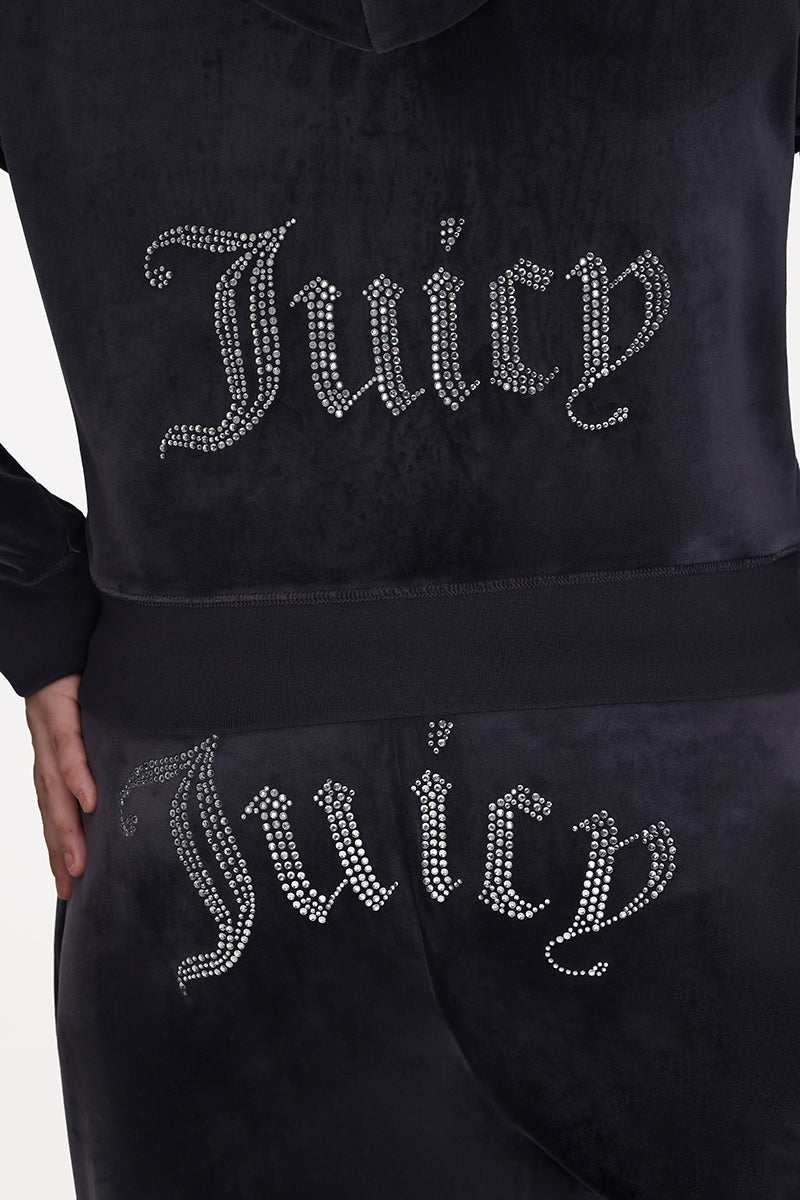 Plus-Size OG Big Bling Velour Hoodie - Juicy Couture