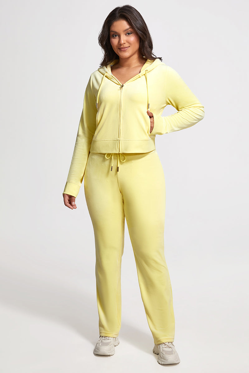 Plus-Size OG Big Bling Velour Hoodie - Yellow Iris - Vince Camuto