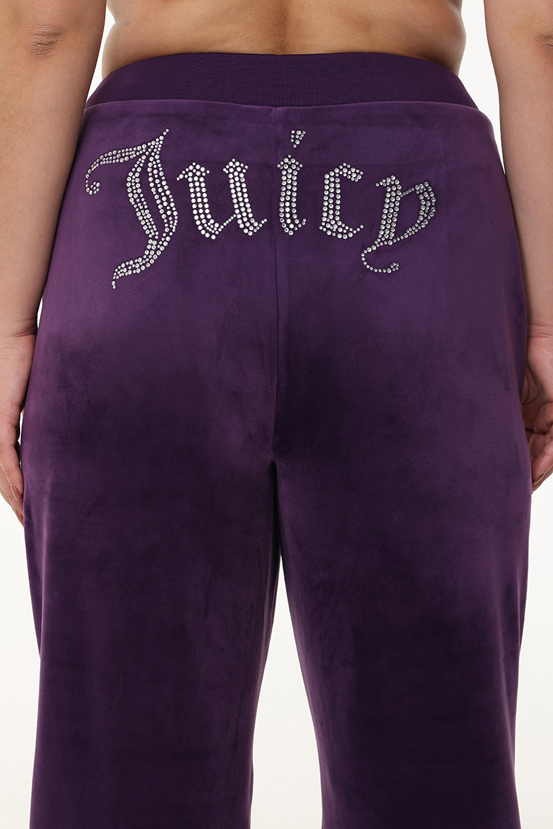 Plus-Size OG Big Bling Velour Track Pants - Juicy Couture