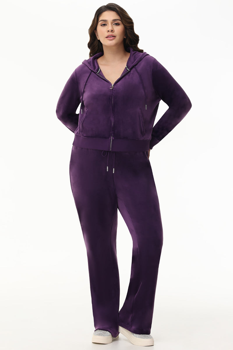 Plus-Size OG Big Bling Velour Track Pants - Juicy Couture