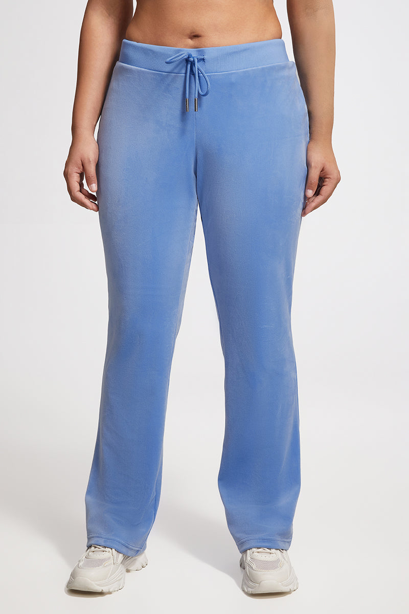 Plus-Size OG Big Bling Velour Track Pants - Granada Sky - Vince Camuto