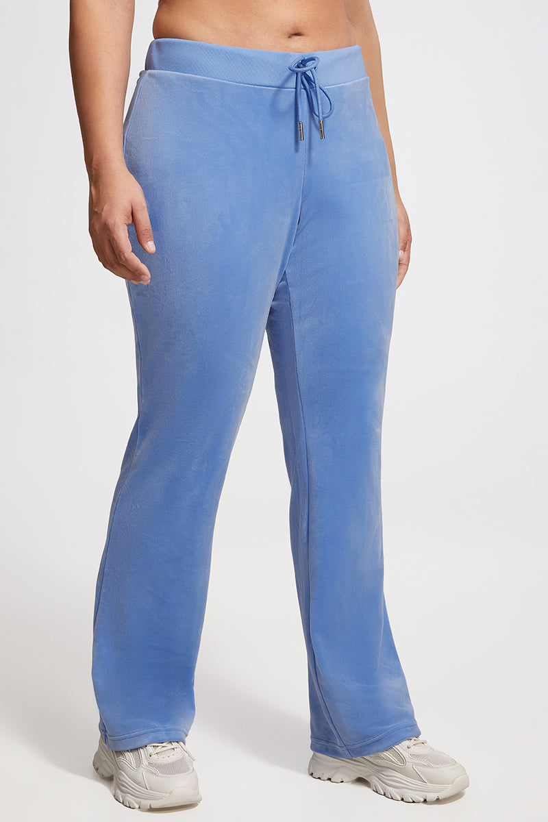 Plus-Size OG Big Bling Velour Track Pants - Granada Sky - Vince Camuto