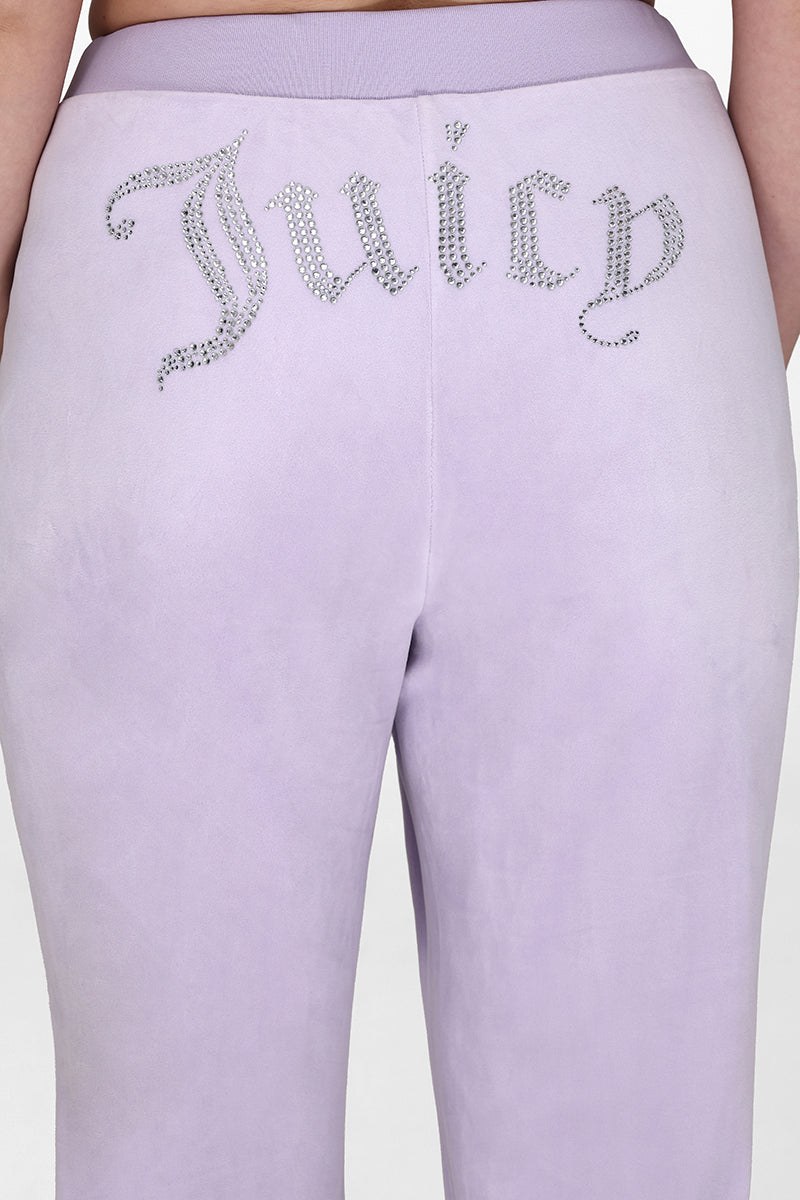 Plus-Size OG Big Bling Velour Track Pants - Juicy Couture