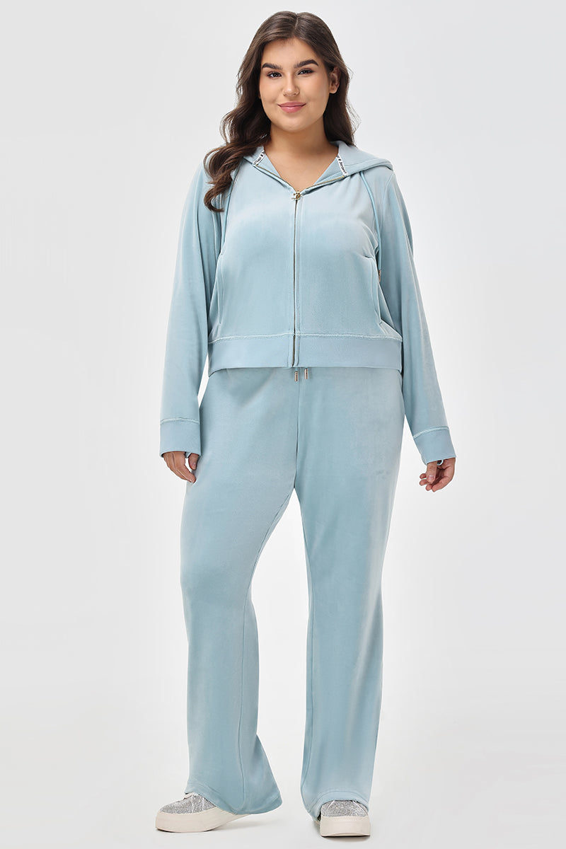 Plus-Size OG Big Bling Velour Track Pants - Juicy Couture