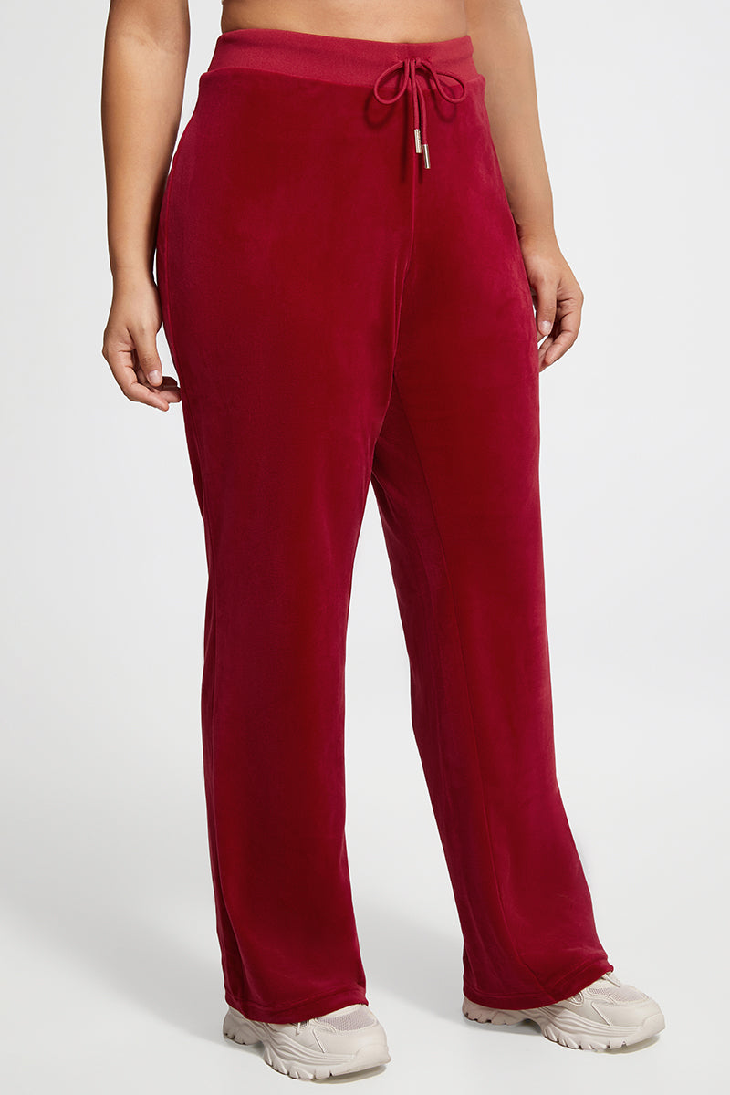 Plus-Size OG Big Bling Velour Track Pants - Red Carpet - Vince Camuto