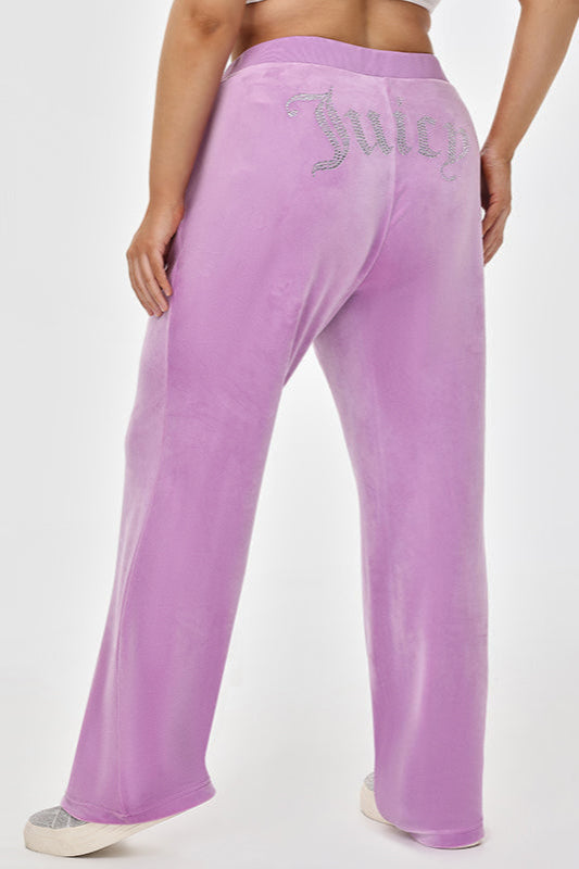 Plus-Size OG Big Bling Velour Track Pants - Juicy Couture