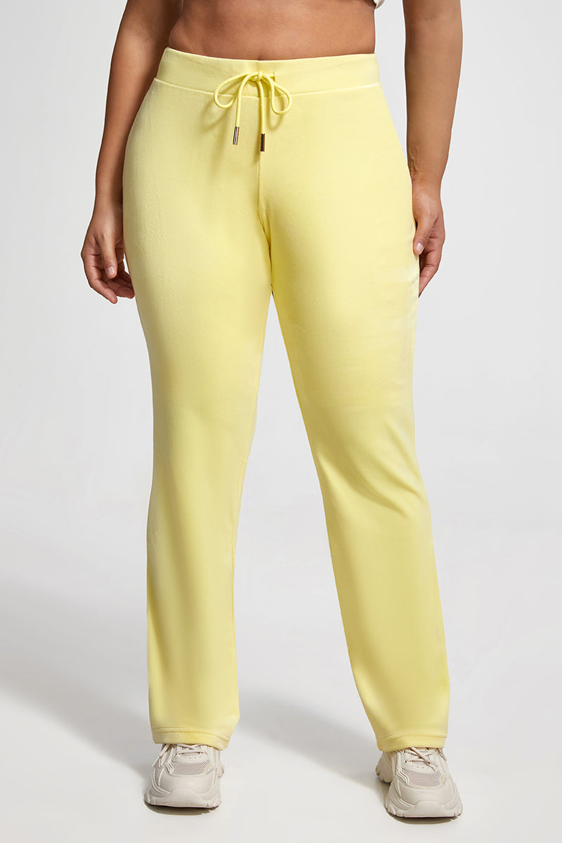 Plus-Size OG Big Bling Velour Track Pants - Yellow Iris - Vince Camuto