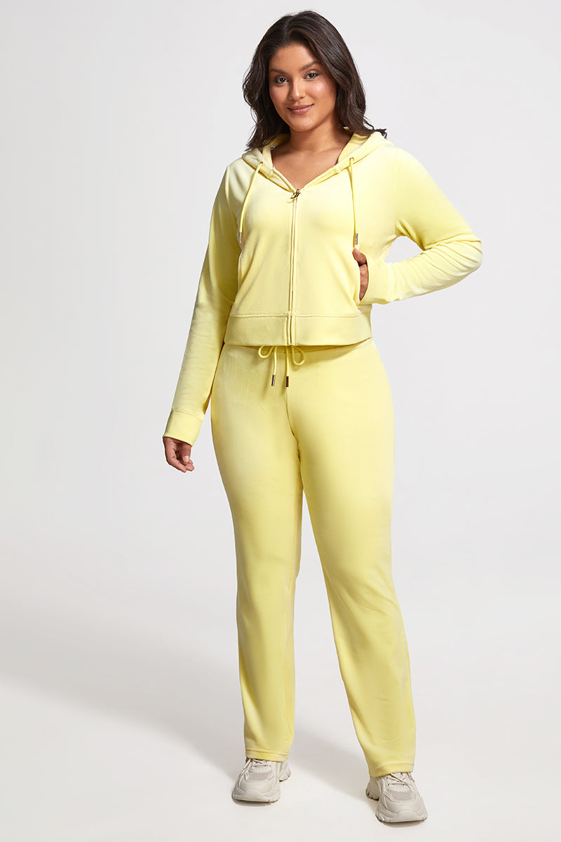 Plus-Size OG Big Bling Velour Track Pants - Yellow Iris - Vince Camuto