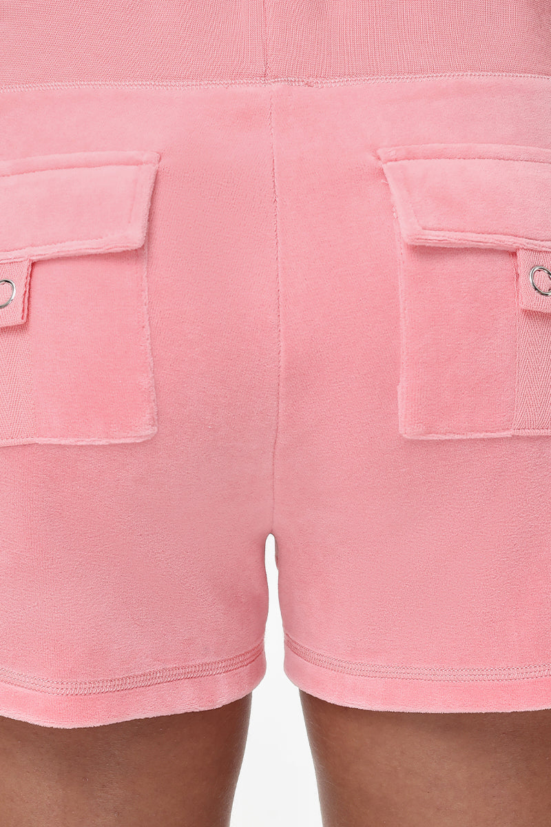 Crown Heritage Cotton Velour Shorts - Juicy Couture