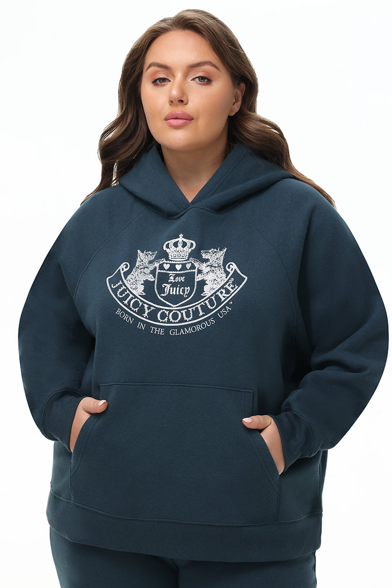 Plus-Size Oversized Fleece Scottie Dog Hoodie - Juicy Couture