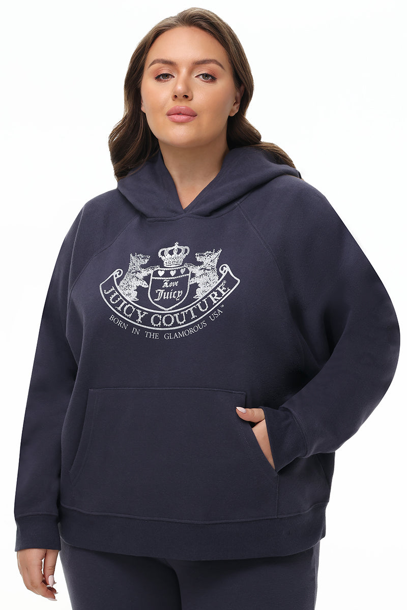 Plus-Size Oversized Fleece Scottie Dog Hoodie - Juicy Couture