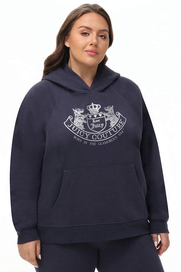 Plus-Size Oversized Fleece Scottie Dog Hoodie - Juicy Couture