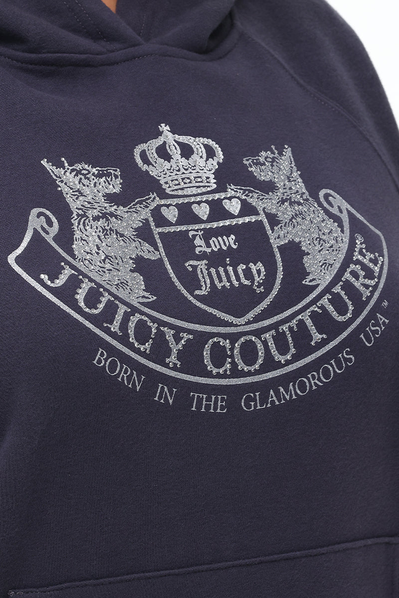 Plus-Size Oversized Fleece Scottie Dog Hoodie - Juicy Couture