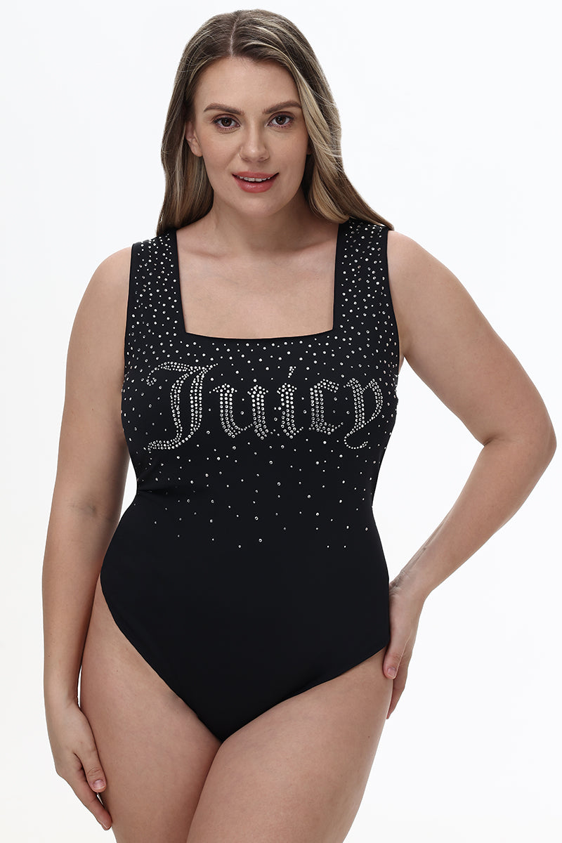 Plus-Size Big Bling Scoop Neck Tank Bodysuit - Juicy Couture