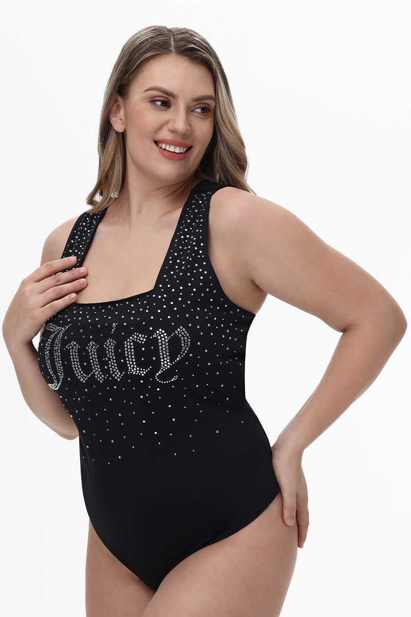 Plus-Size Big Bling Scoop Neck Tank Bodysuit - Juicy Couture