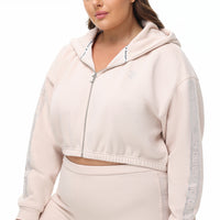 Plus-Size Cropped Fleece Hoodie With Side Bling - Juicy Couture