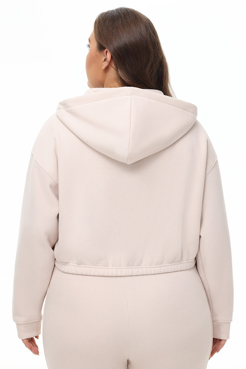 Plus-Size Cropped Fleece Hoodie With Side Bling - Juicy Couture