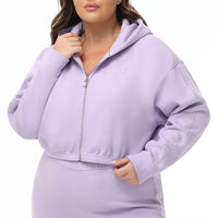 Plus-Size Cropped Fleece Hoodie With Side Bling - Juicy Couture