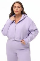 Plus-Size Cropped Fleece Hoodie With Side Bling - Juicy Couture